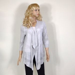 Cato Large Gray with silver thread open front waterfall style Cardigan
